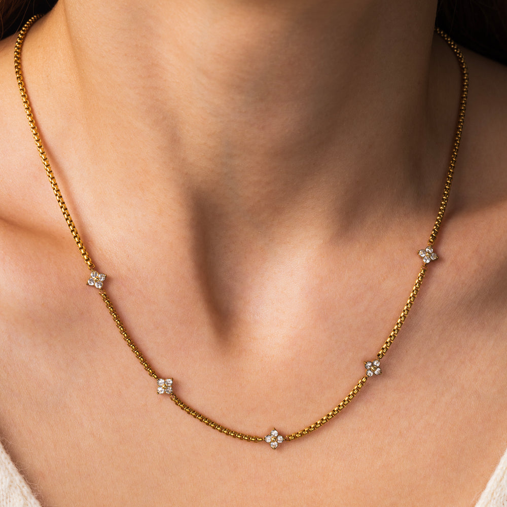 Radiant Clover Necklace - Gold / 18.5" + 2"