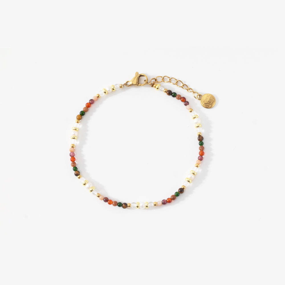 Rainbow Tourmaline Minimalist Bracelet - Gold