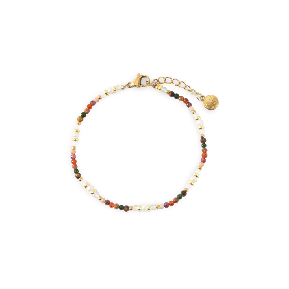 Rainbow Tourmaline Minimalist Bracelet - 18k Gold Plated