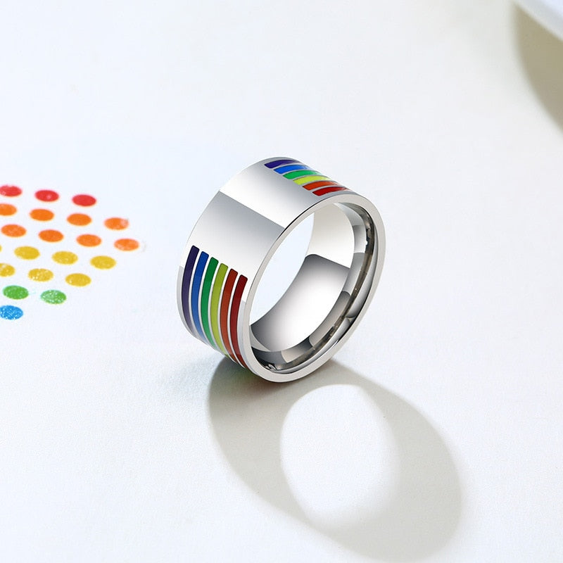Rainbow Band Ring - Stainless / 6