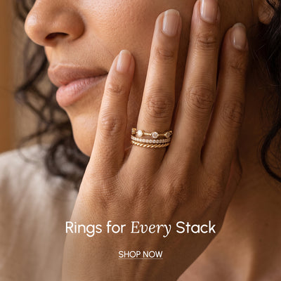 Mint and Lily Ring Stacks