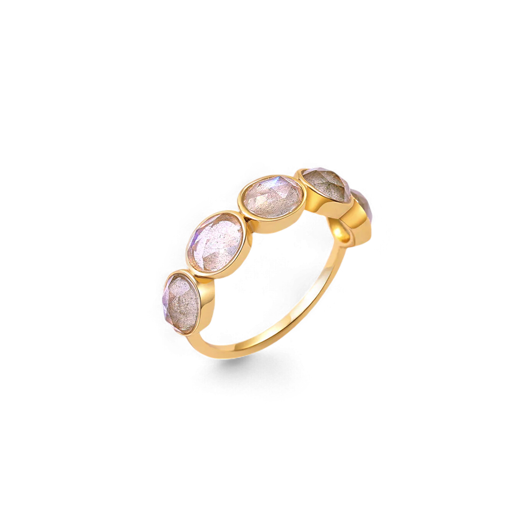 Rose-Cut Labradorite Ring
