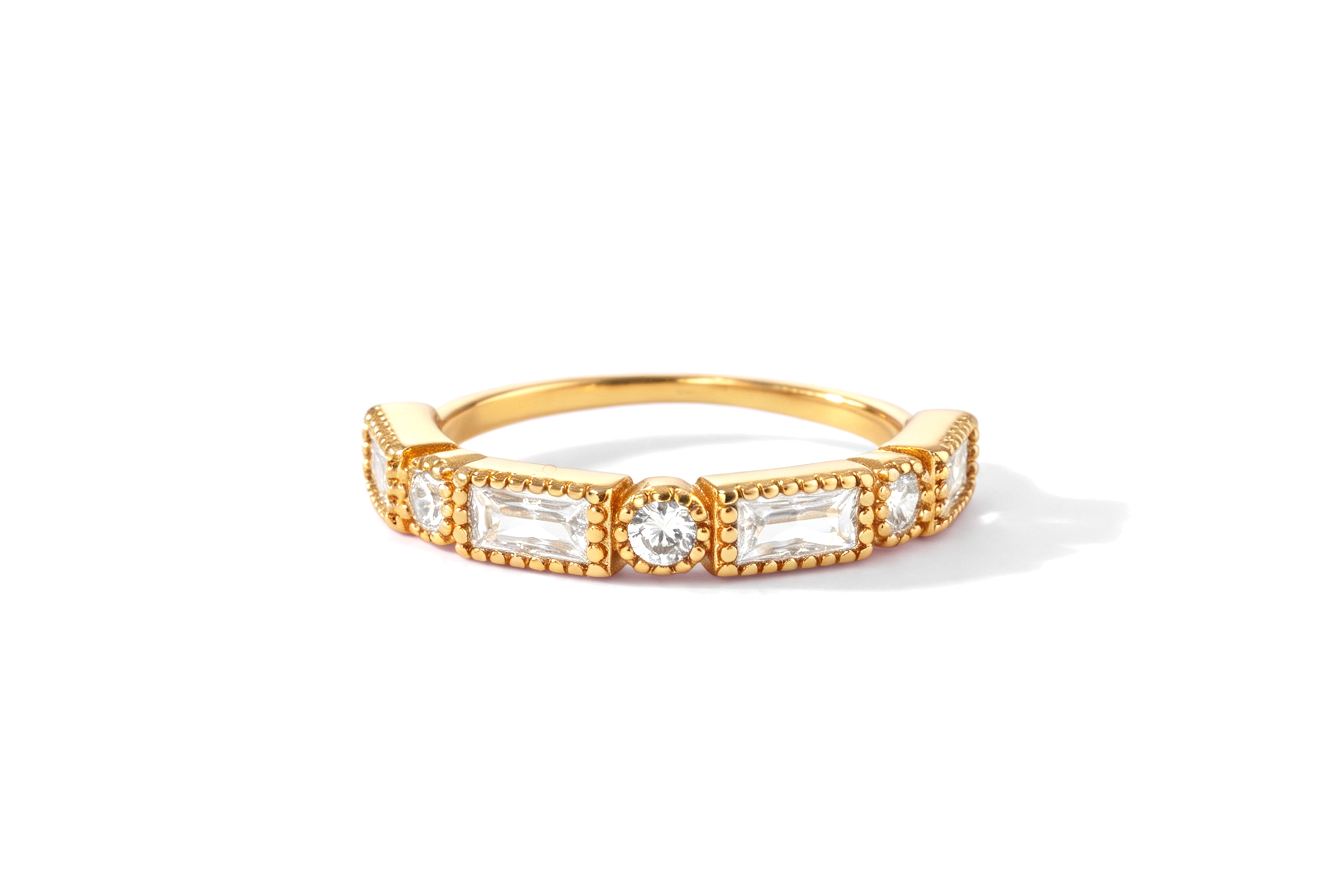 Round & Baguette Vintage Ring