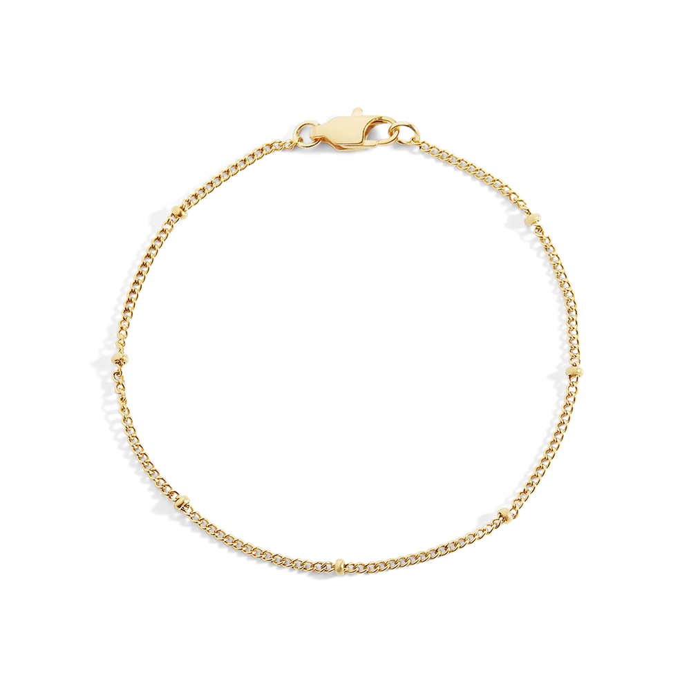 Pulsera de cadena satélite - Chapado en oro de 18 quilates.