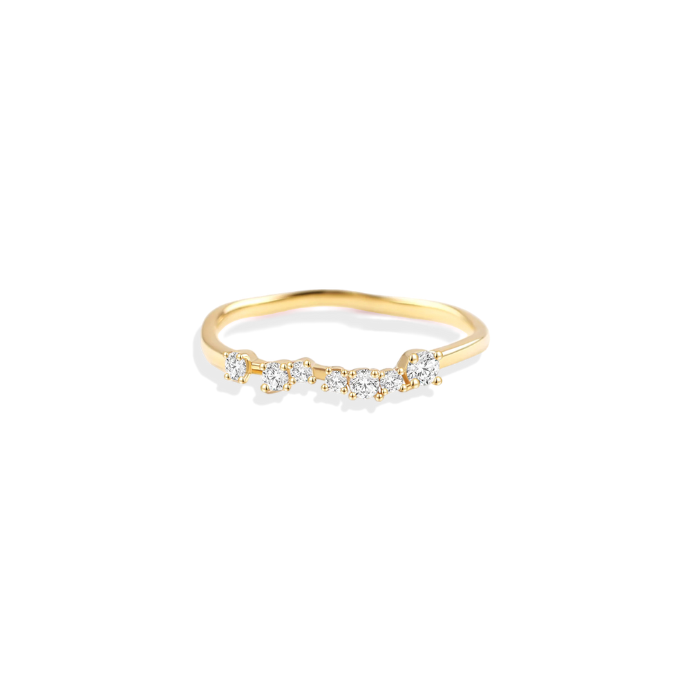 Shimmer Diamond Ring - 18k Gold Over Sterling Silver / 5