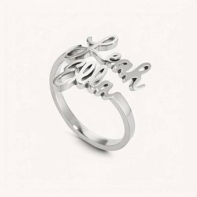Doppelter Namensring • Zwei Namensring • Geschenk für den besten Freund
