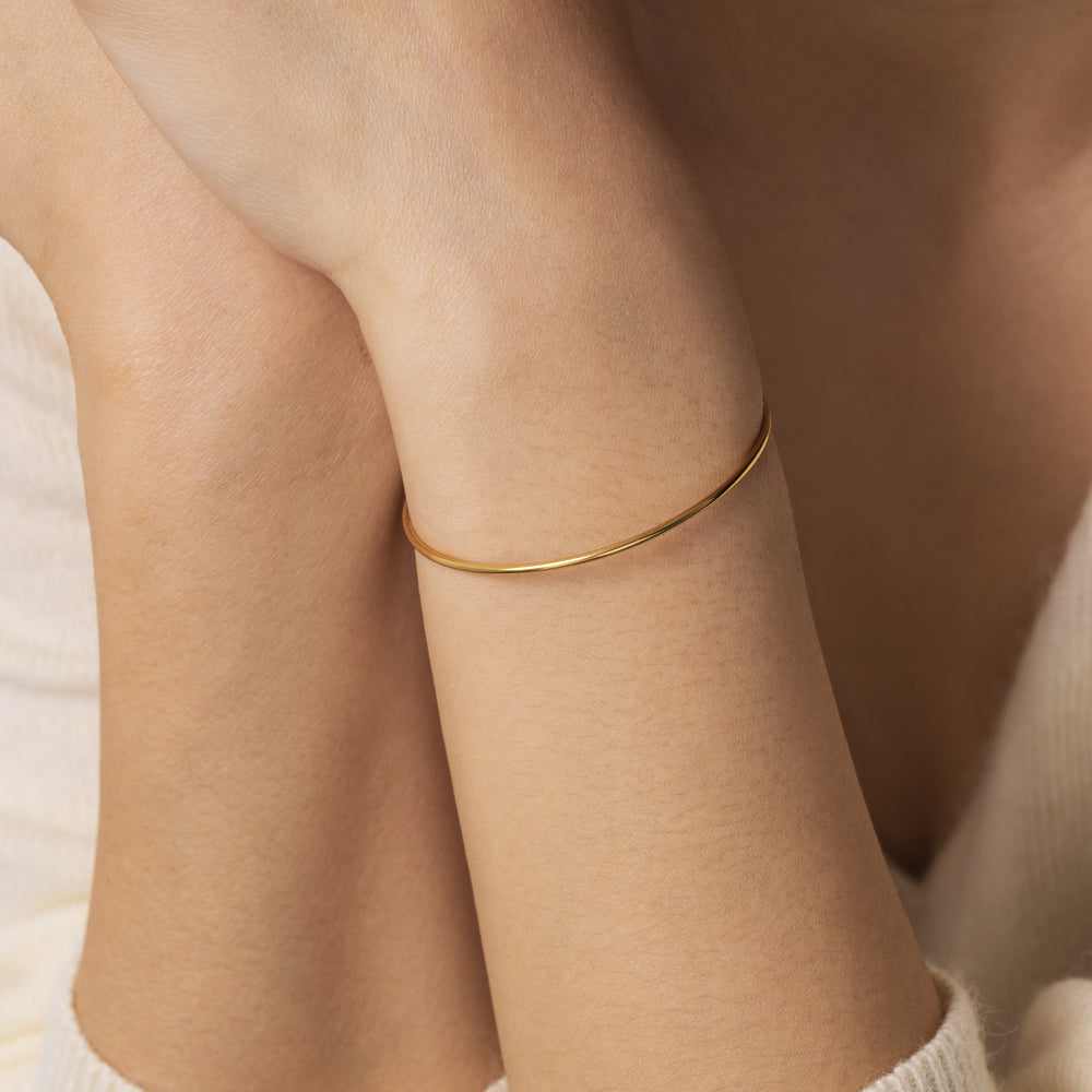 Solid Bar Cuff Bracelet - Gold / 7.5"