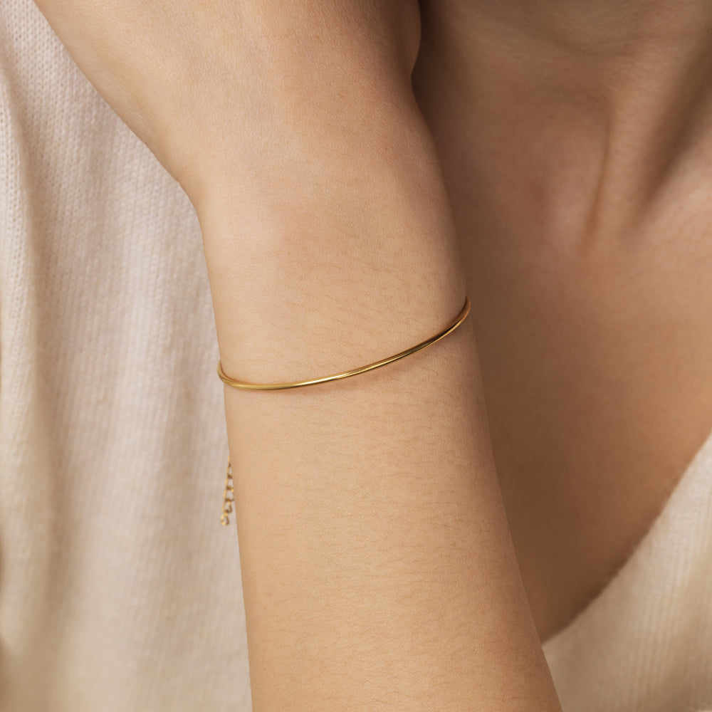 Solid Bar Cuff Bracelet - Gold / 7.5"