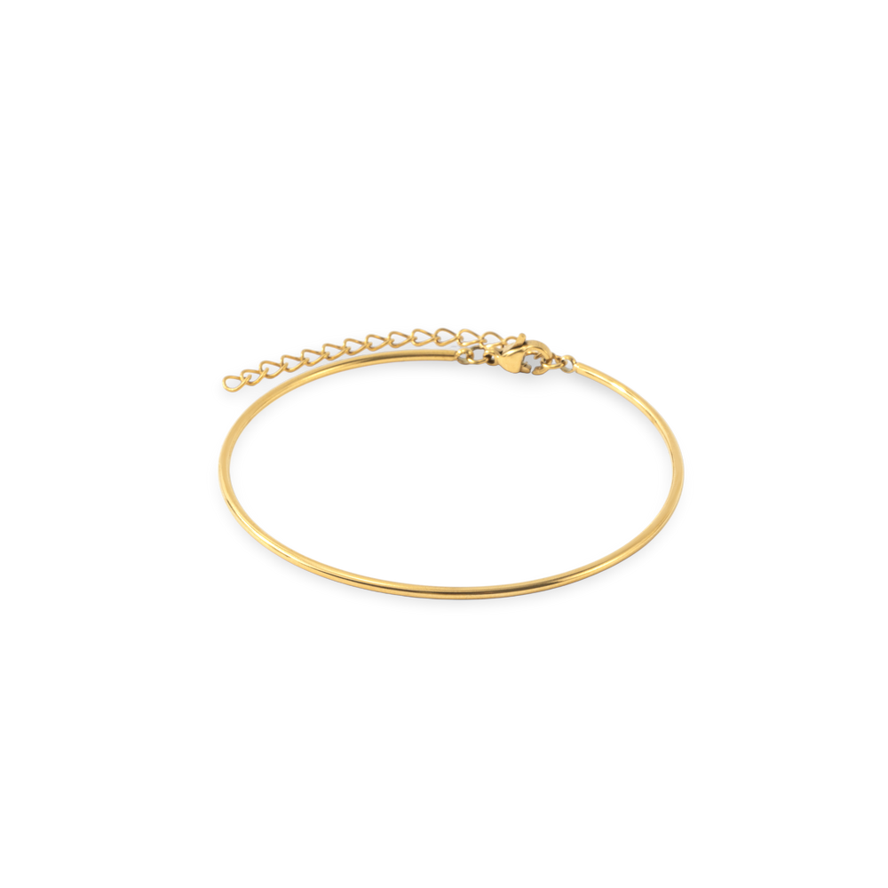 Solid Bar Cuff Bracelet - 18k Gold Plated / 7.5"
