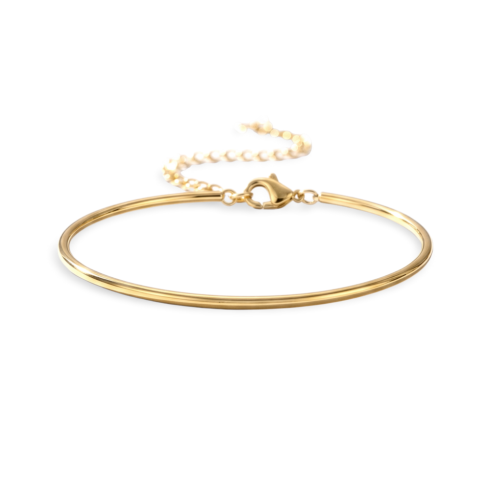Solid Bar Cuff Bracelet - 18k Gold Plated / 7.5"