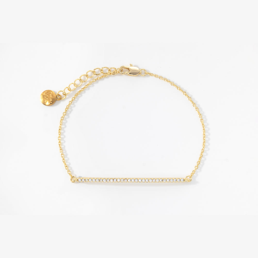 Sparkling Bar Bracelet - Gold / 6.5"+1"