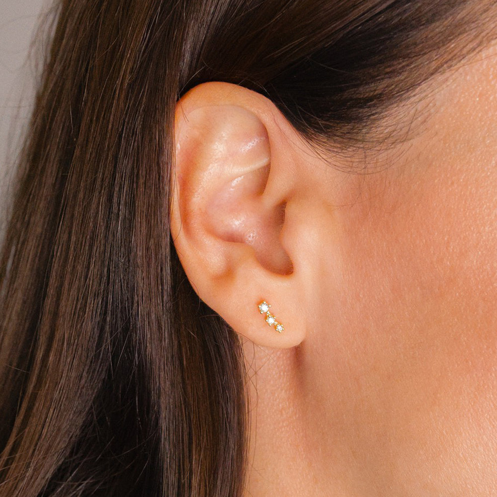 Sparkling Mini Climber Studs - Gold