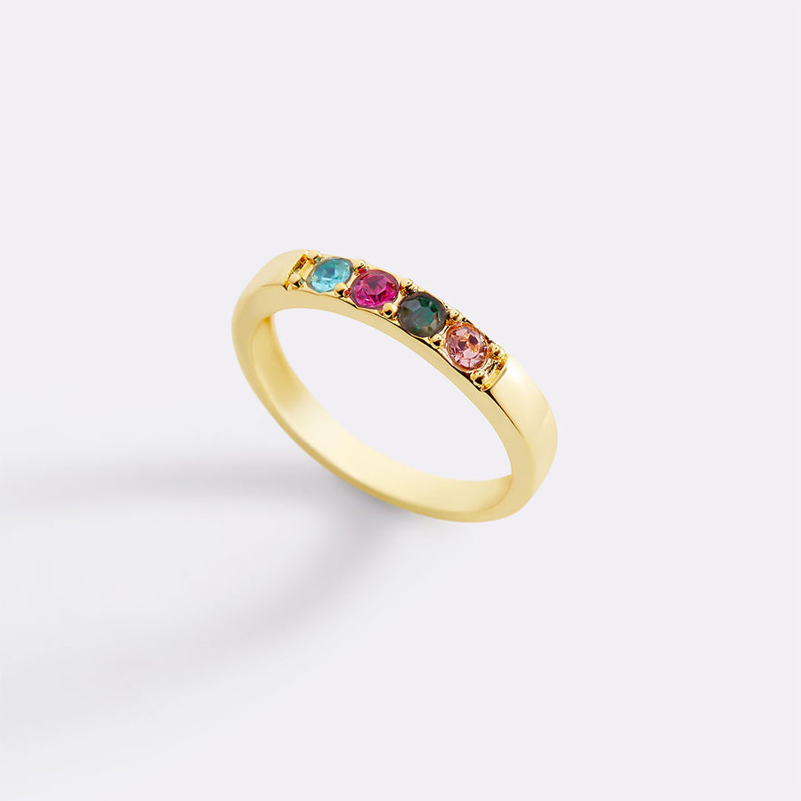Stackable Birthstones Band Ring – Mint & Lily