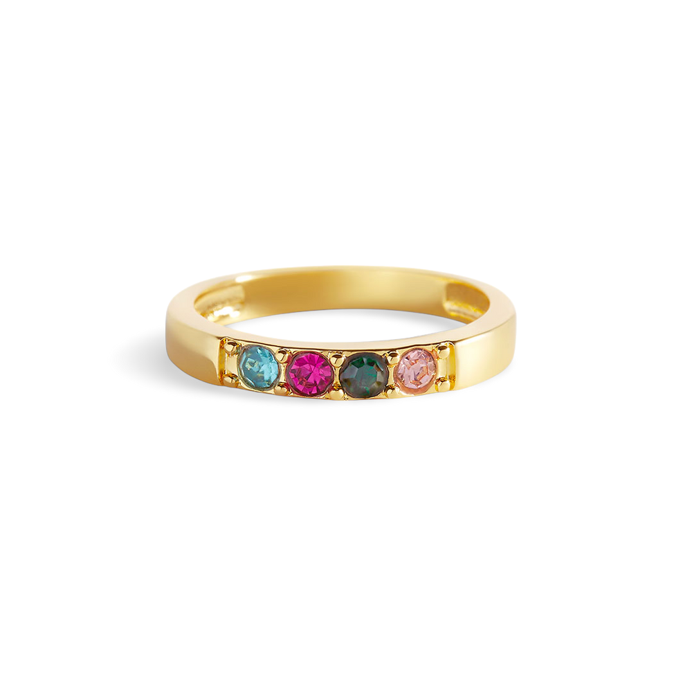 Stackable Birthstones Band Ring - Gold / 5