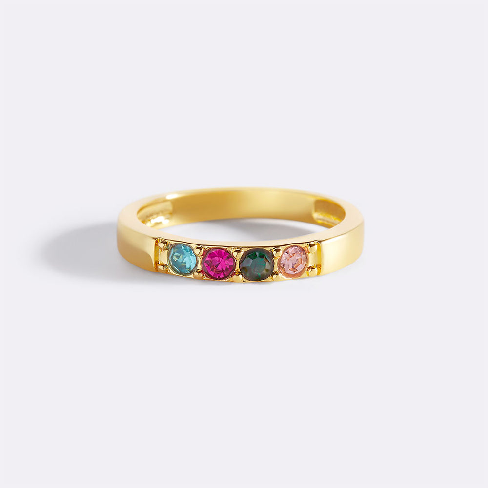 Stackable Birthstones Band Ring – Mint & Lily