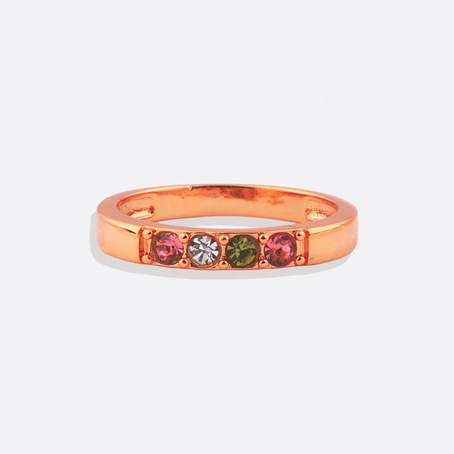 Stackable Birthstones Band Ring Mint & Lily