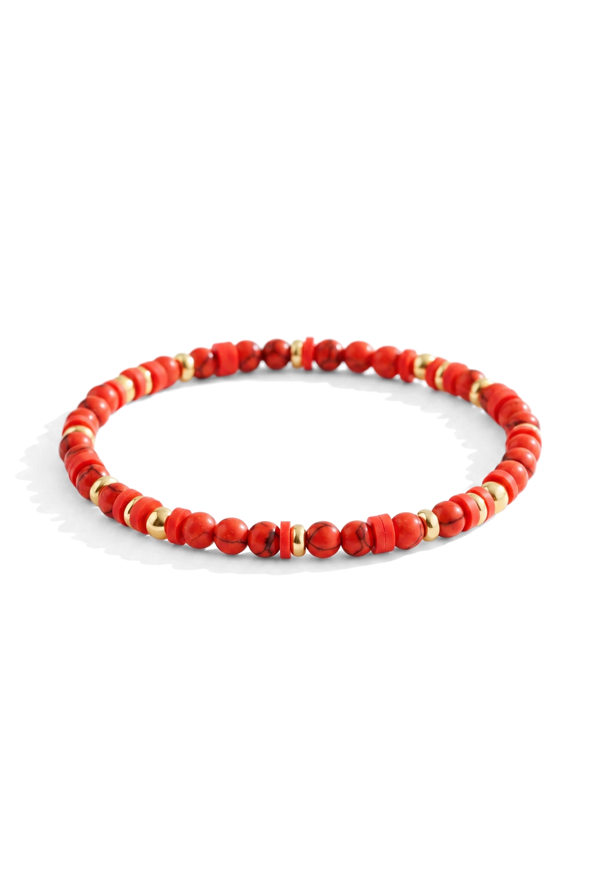 Stacking Birthstone Beaded Bracelet - January Garnet / 6.5"