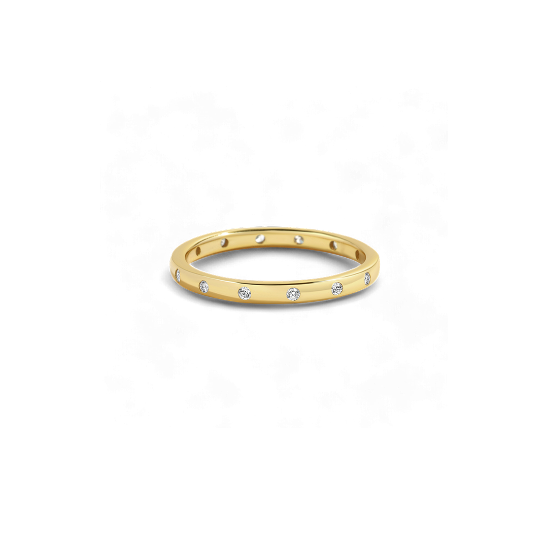 Bezel-Set Tiny Stacking Ring