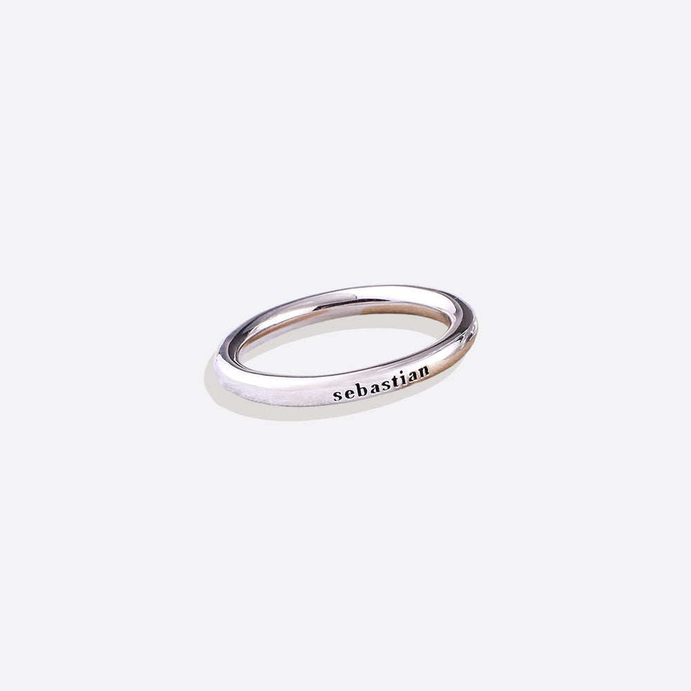 Sterling Silver Stamped Stackable Name Ring – Mint Lily