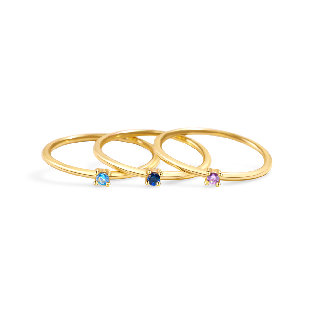Super Dainty Birthstone Stacking Ring - March / 5