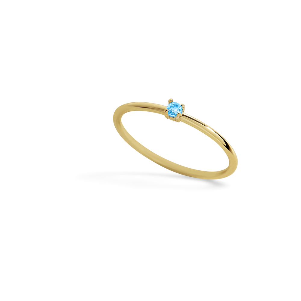 Super Dainty Birthstone Stacking Ring - March / 5