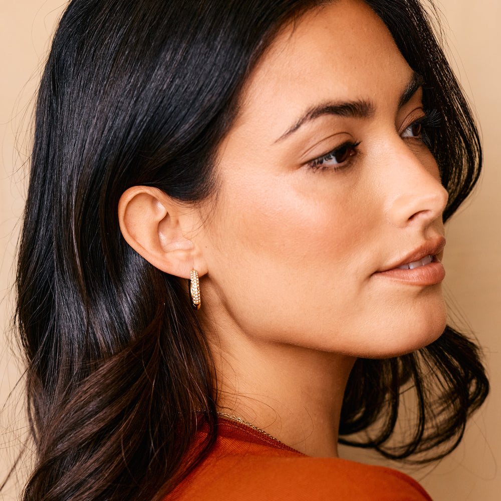 The Pavé Huggie Hoop Earrings - Default Title