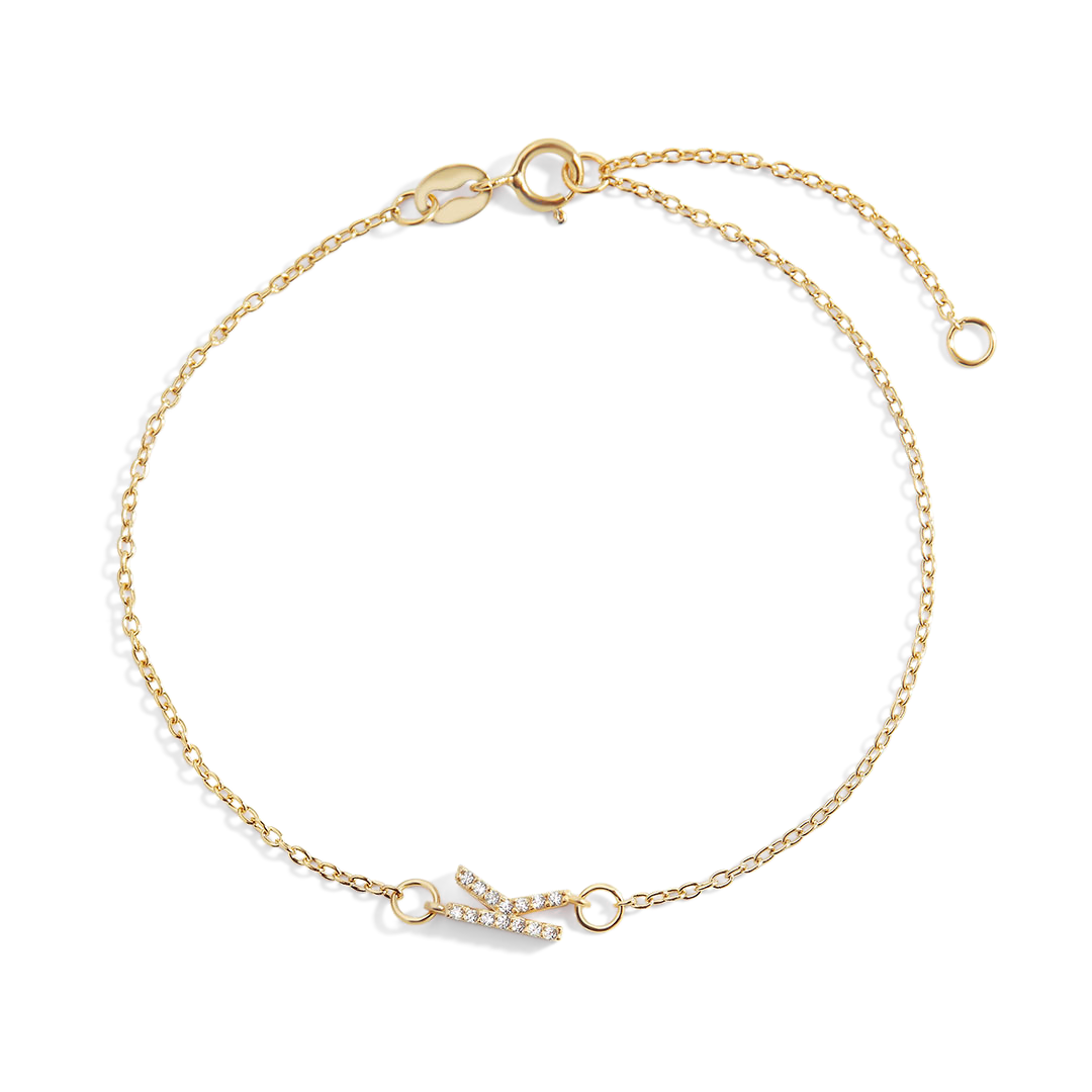 The Skinny Diamond Initial Bracelet
