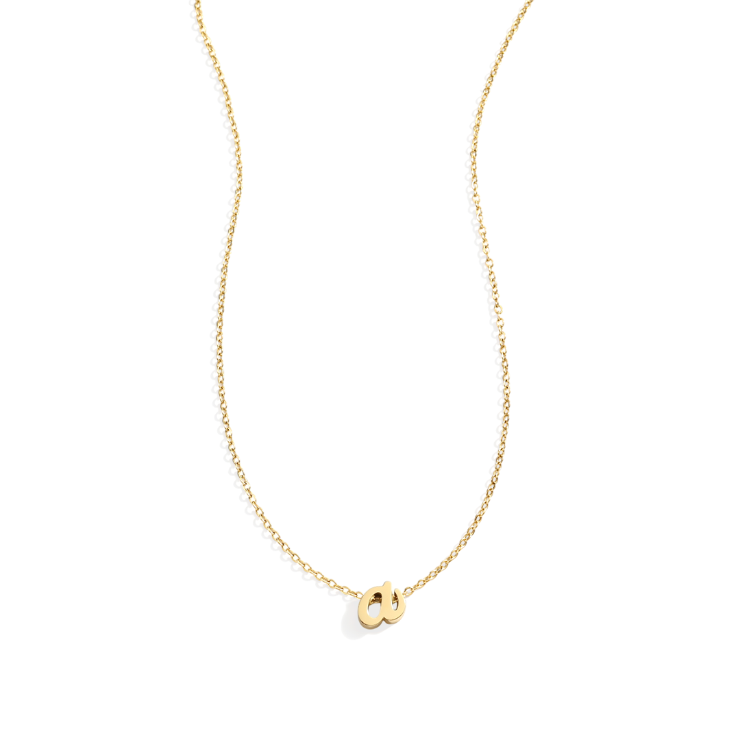 Tiny Script Initial Necklace