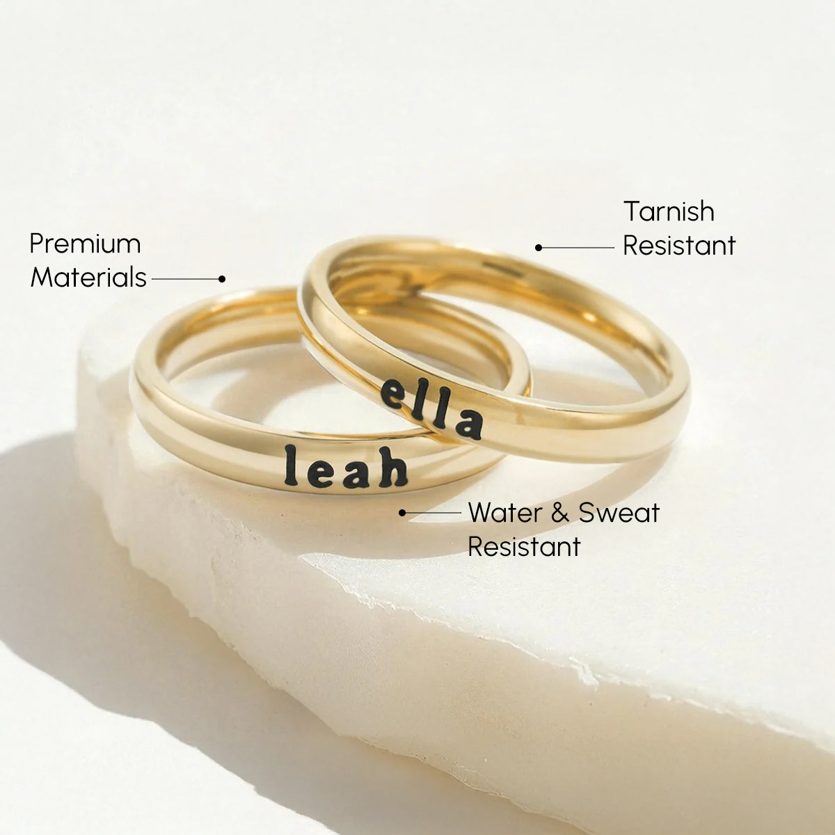 Tiny Stackable Name Ring – Mint Lily