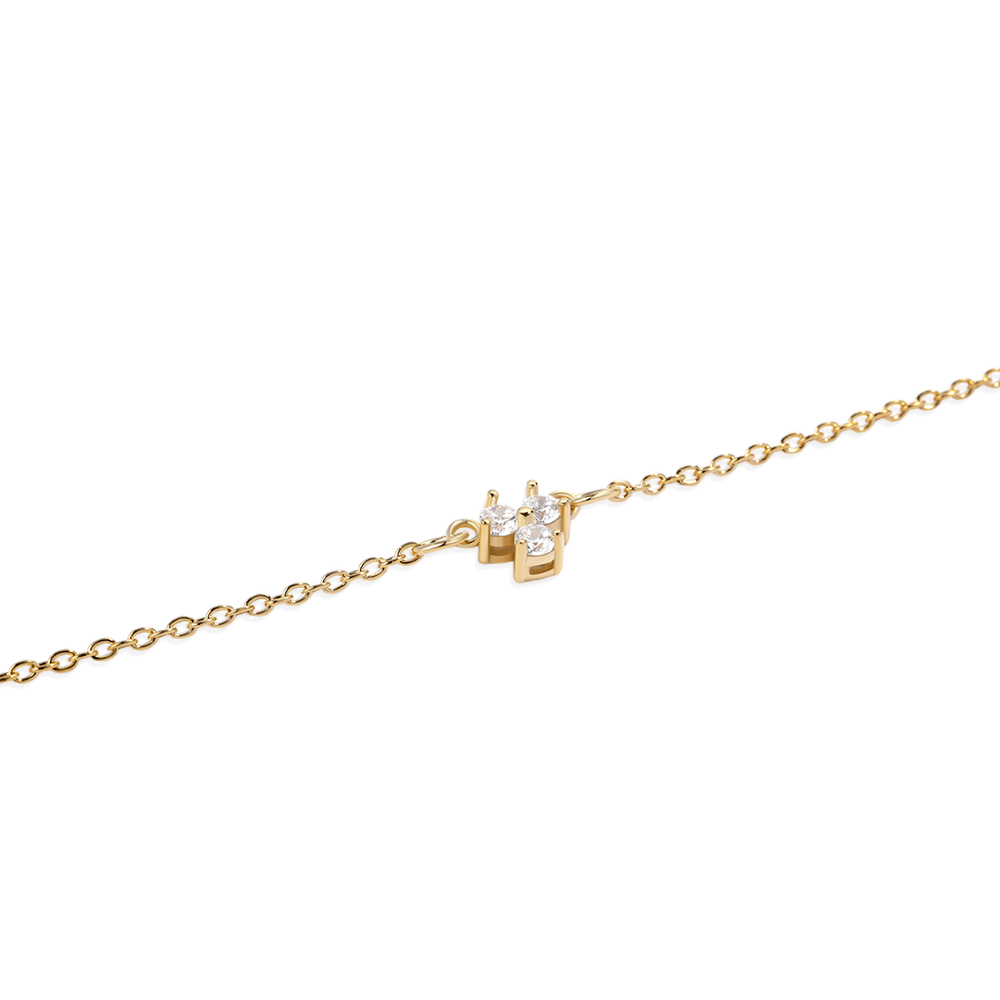 Trinity Diamond Pendant Necklace - 18k Gold Over Sterling Silver