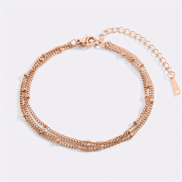Triple Layer Satellite Chain Bracelet – Mint & Lily