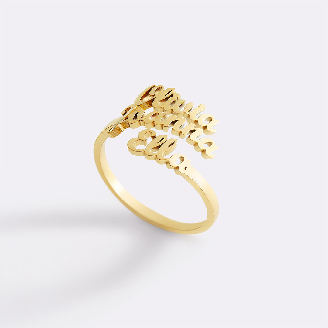 Triple Name Ring
