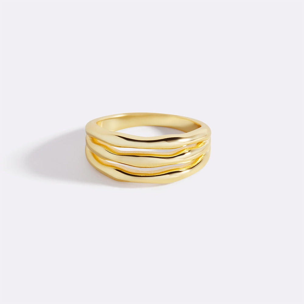 Gold Triple Ring – Mint & Lily