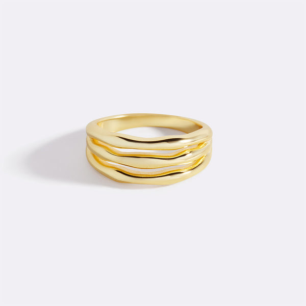 Gold Triple Ring – Mint & Lily