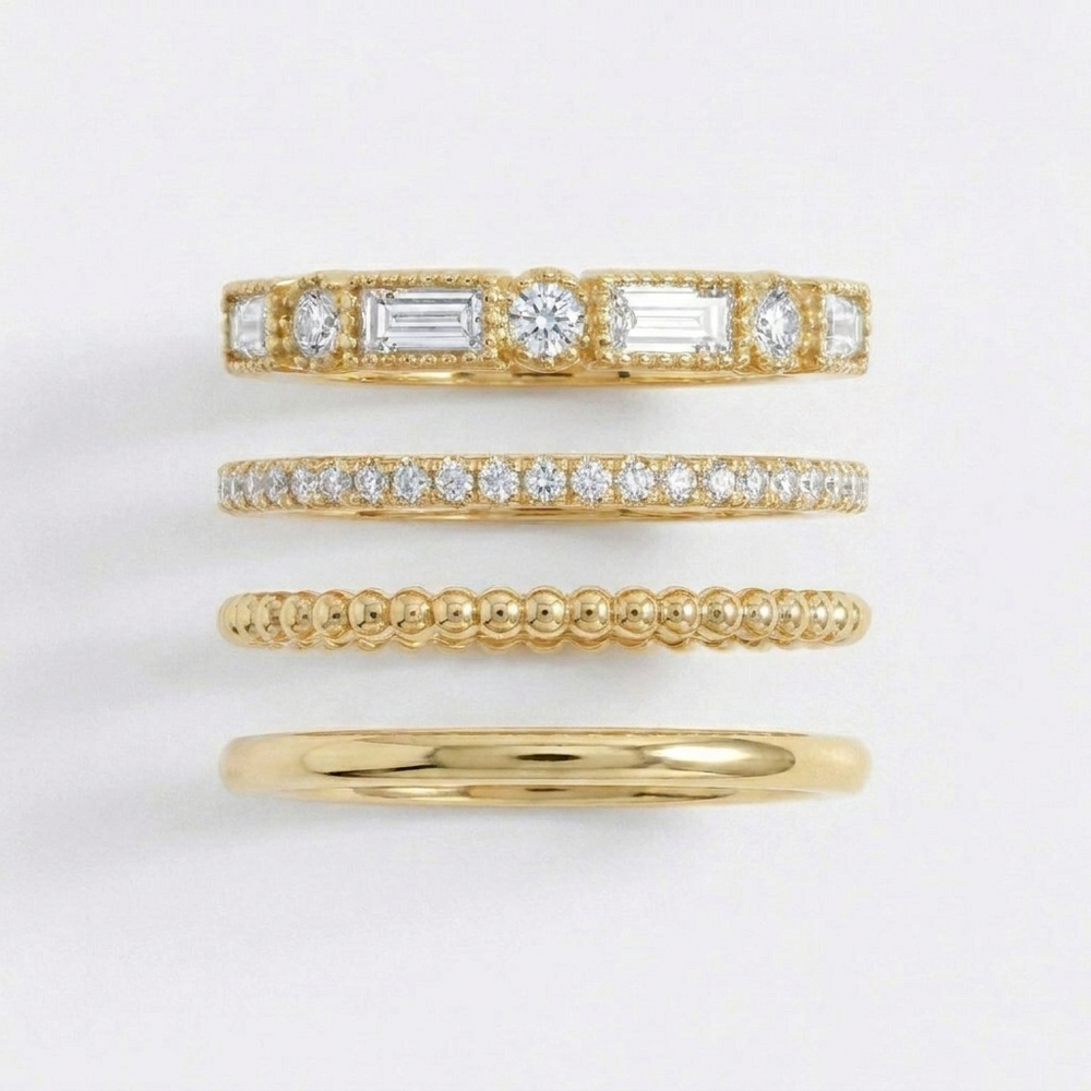 Vintage Maximalist Ring Stack - Gold / 7