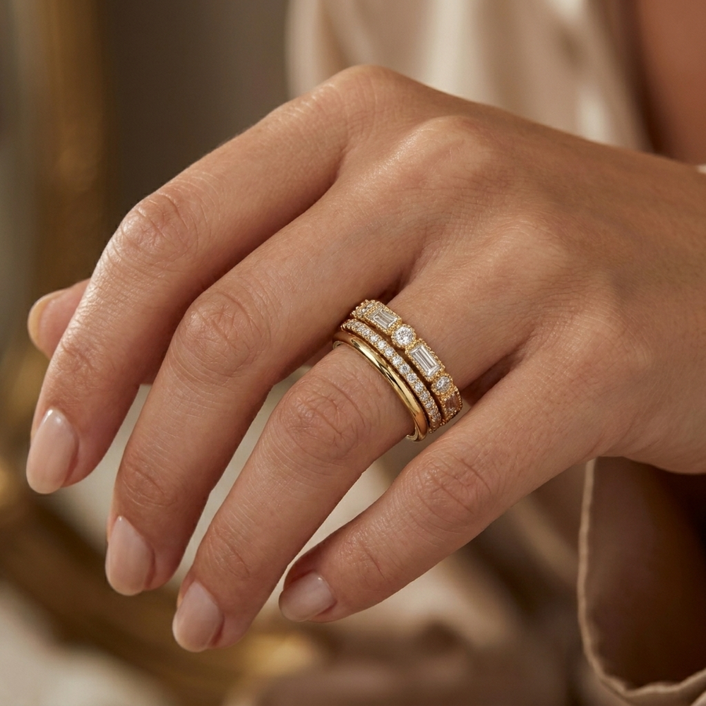 Vintage Ring Stack - Gold / 7