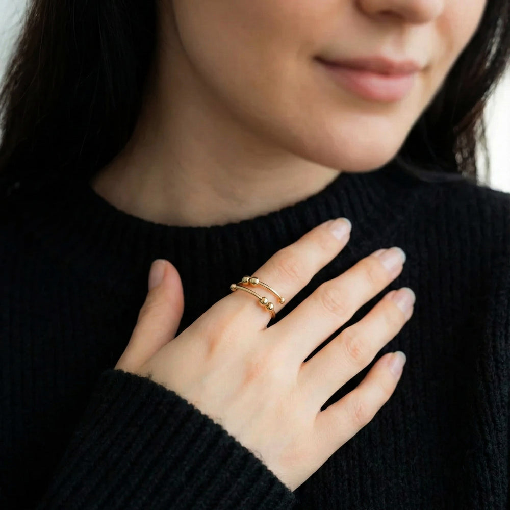 Adjustable Beaded Fidget Ring – Mint & Lily
