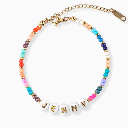 beaded name bracelet custom friendship letter bead bracelet, best frie -  Lily Daily Boutique