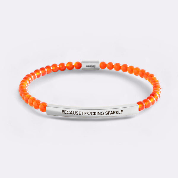 Because I F♡cking Sparkle Gold Beaded Inspire Bracelet – Mint & Lily