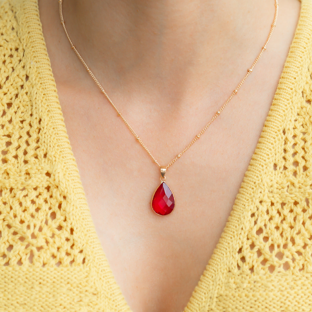 mint and lily birth flower necklace Birthstone Drop Necklace