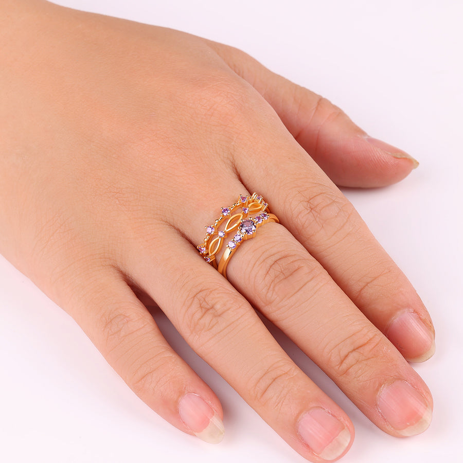 Braided Birthstone Stacking Ring Set – Mint & Lily