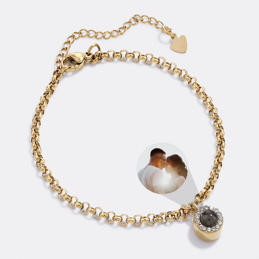 Petite Halo Photo Bracelet – Mint & Lily