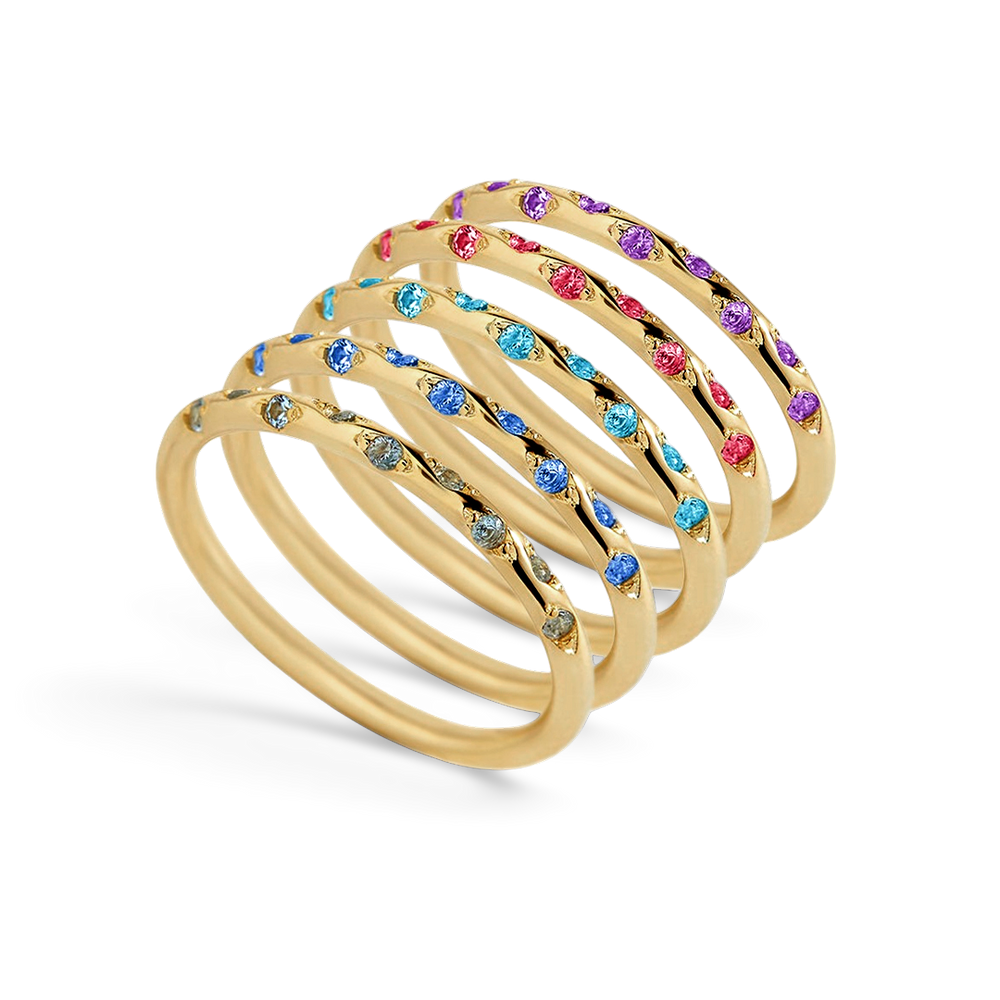Dainty Constellation Birthstone Ring - 18k Gold Plated / September Sapphire / 7