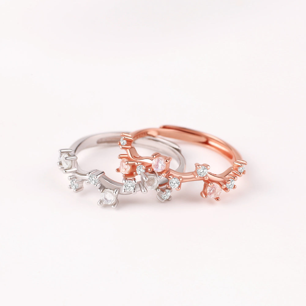 Moonstone Constellation Band - 925 Sterling Silver