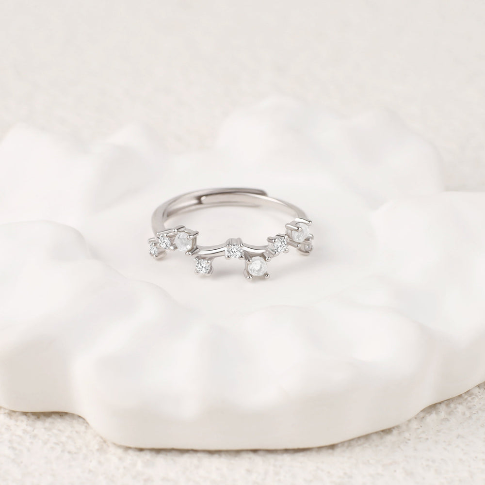 Moonstone Constellation Band - 925 Sterling Silver