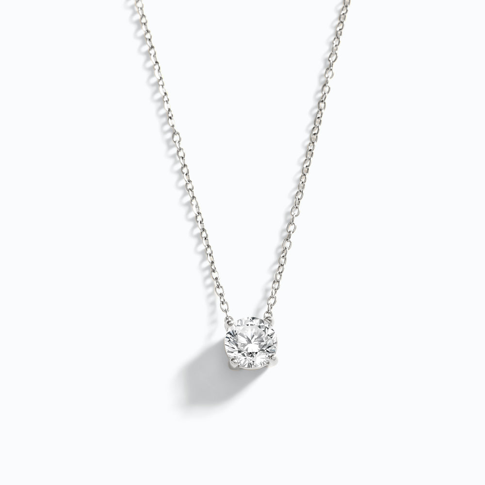 Diamond necklace on a white background