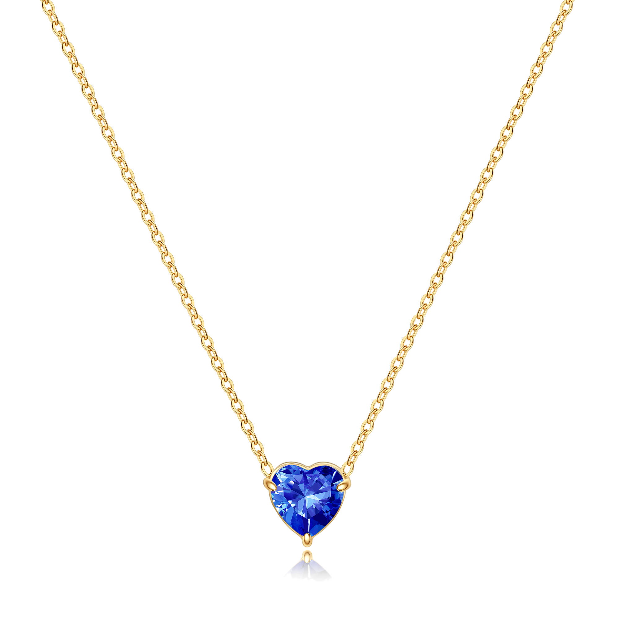 Dainty Birthstone Heart Necklace