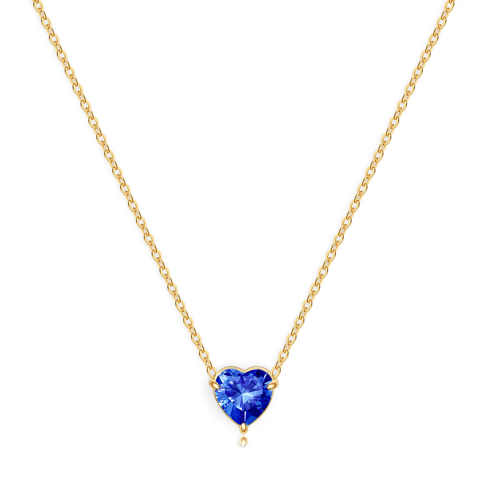 Dainty Birthstone Heart Necklace