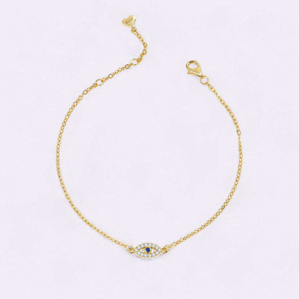 Dainty Evil Eye Charm Bracelet – Mint Lily