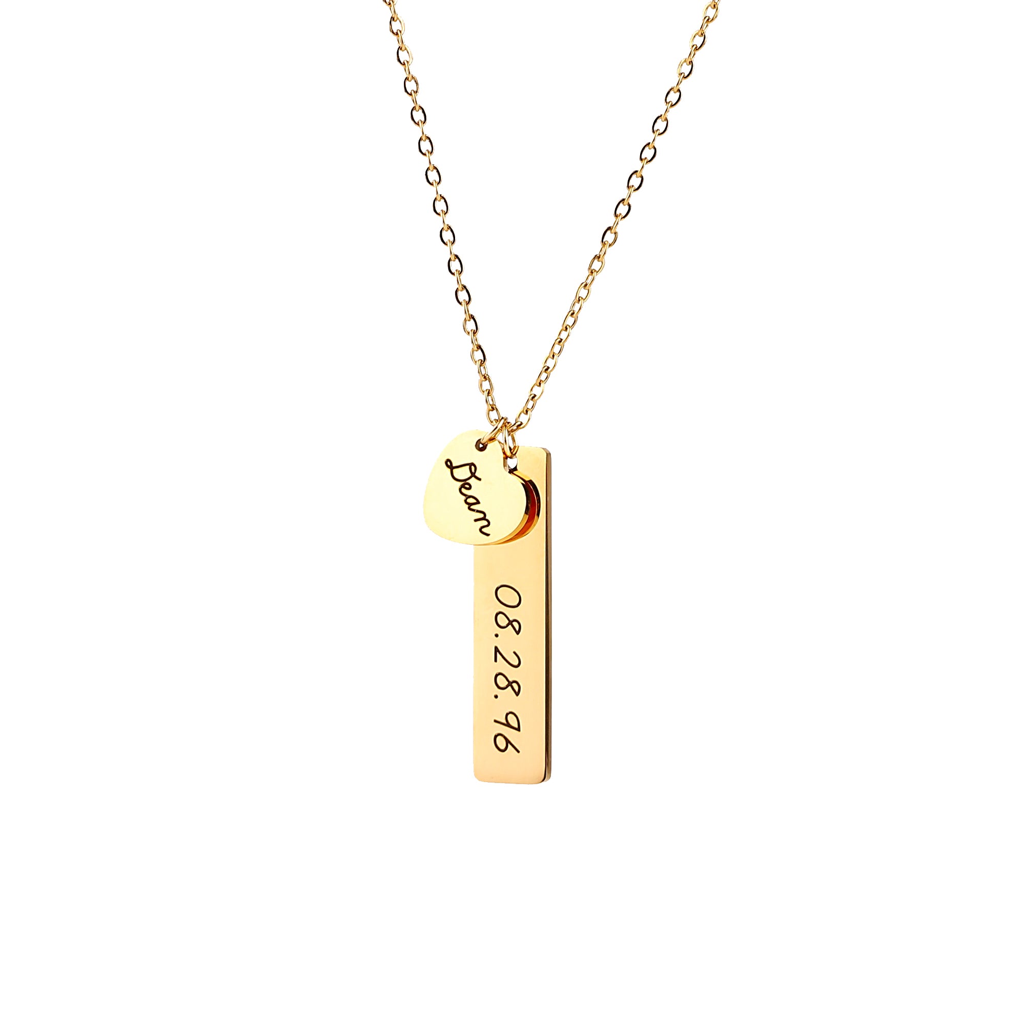 Buy Shreya Creation Sensy Gifts Bar Necklace Personalized, Sterling  Customized Name Necklace 4 Sided Vertical 3D Bar Pendant Birthday Gift for  Men, Couple (22-K Gold Plated) at Amazon.in